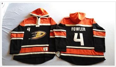 Anaheim Ducks #4 Cam Fowler Black Sawyer Hooded Sweatshirt Stitched NHL Jersey