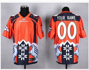 New Denver Broncos Customized Orange NFL Elite Noble Fashion Jersey