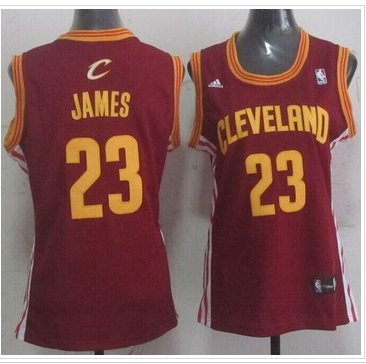 Women's Cavaliers #23 LeBron James Red Road Stitched NBA Jersey