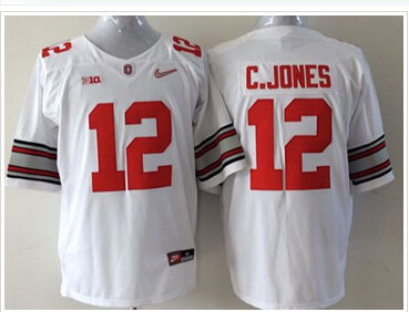Youth Ohio State Buckeyes #12 Cardale Jones White Stitched NCAA Jersey