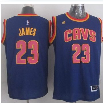 Revolution 30 Cleveland Cavaliers #23 LeBron James Navy Blue CavFanatic Stitched NBA Jersey