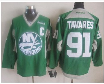 New York Islanders #91 John Tavares Green Practice Stitched NHL Jersey
