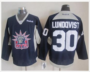 New York Rangers #30 Henrik Lundqvist Navy Blue Practice Stitched NHL Jersey