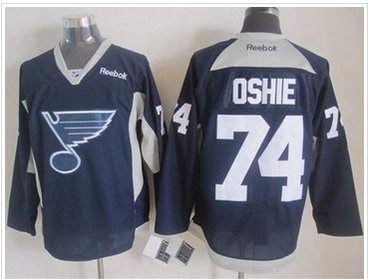 St. Louis Blues #74 T.J Oshie Navy Blue Practice Stitched NHL Jersey