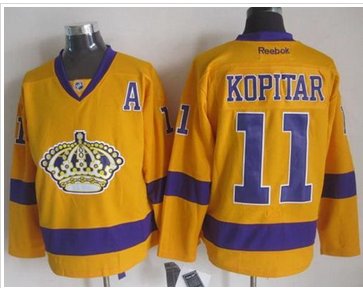 Los Angeles Kings #11 Anze Kopitar Gold Alternate Stitched NHL Jersey