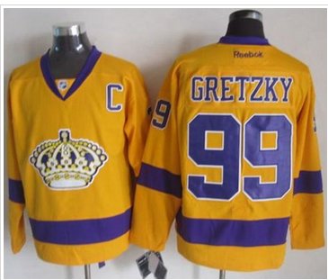 Los Angeles Kings #99 Wayne Gretzky Gold Alternate Stitched NHL Jersey
