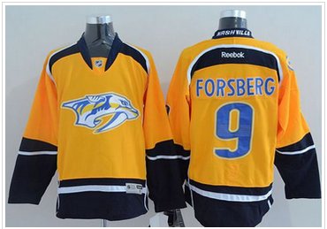 Nashville Predators #9 Filip Forsberg Yellow Home Stitched NHL Jersey Nashville Predators #9 Filip Forsberg Yellow Home Stitched NHL Jersey