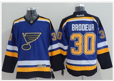 St Louis Blues #30 Martin Brodeur Light Blue Home Stitched NHL Jersey