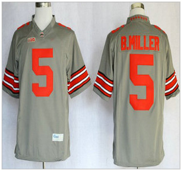 Ohio State Buckeyes Jersey 5 Baxton Miller 2013 Gray Big 10 Patch Limited Jerseys Ohio State Buckeyes Jersey 5 Baxton Miller 2013 Gray Big 10 Patch Limited Jerseys