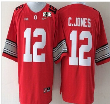 Ohio State Buckeyes Jersey 12 Cardale Jones 2015 Playoff Rose Bowl Special Event Diamond Quest Red 2015 BCS Patch Jerseys