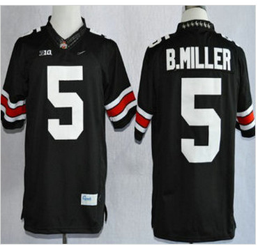 Ohio State Buckeyes Jersey 5 Baxton Miller 2013 Black Big 10 Patch Limited Jerseys