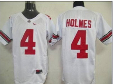 Buckeyes #4 Santonio Holmes White Embroidered NCAA Jersey Buckeyes #4 Santonio Holmes White Embroidered NCAA Jersey