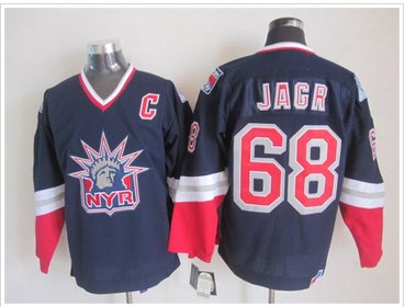New York Rangers #68 JAGR Messier Dark Blue S titched NHL Jersey New York Rangers #68 JAGR Messier Dark Blue S titched NHL Jersey