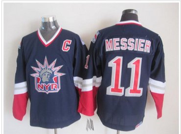New York Rangers #11 Messier Dark Blue S titched NHL Jersey New York Rangers #11 Messier Dark Blue S titched NHL Jersey