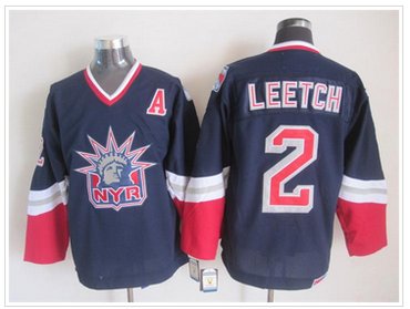 New York Rangers #2 LEETCH Messier Dark Blue S titched NHL Jersey