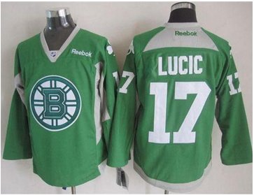 Boston Bruins #17 Milan Lucic Green St. Patrick's Day Practice Stitched NHL Jersey Boston Bruins #17 Milan Lucic Green St. Patrick's Day Practice Stitched NHL Jersey
