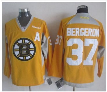 Boston Bruins #37 Patrice Bergeron Yellow Practice Stitched NHL Jersey Boston Bruins #37 Patrice Bergeron Yellow Practice Stitched NHL Jersey