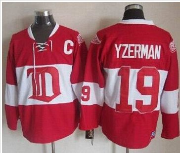 Detroit Red Wings #19 Steve Yzerman Red Winter Classic CCM Throwback Stitched NHL