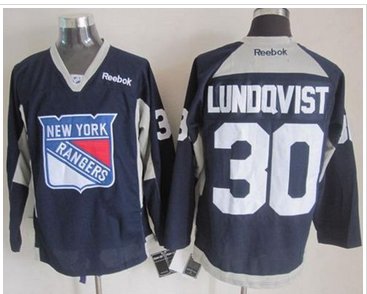 New York Rangers #30 Henrik Lundqvist Navy Blue Practice Stitched NHL Jersey