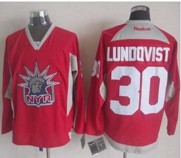 New York Rangers #30 Henrik Lundqvist Red Statue of Liberty Practice Stitched NHL