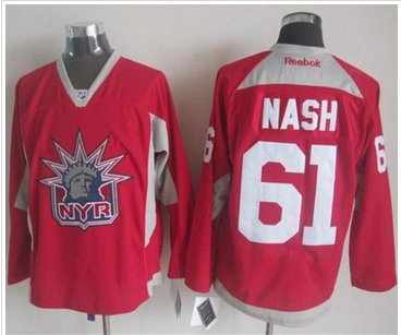 New York Rangers #61 Rick Nash Red Statue of Liberty Practice Stitched NHL Jersey