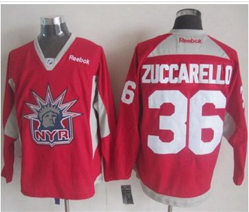 New York Rangers #36 Mats Zuccarello Red Statue of Liberty Practice Stitched NHL Jersey