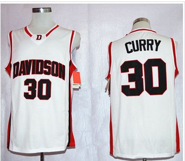 Davidson Wildcats #30 Stephen Curry White Basketball Stitched NCAA Jersey