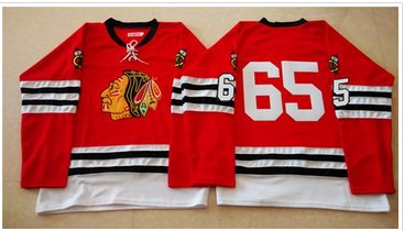 Mitchell And Ness 1960-61 Chicago Blackhawks #65 Andrew Shaw Red Stitched NHL Jersey