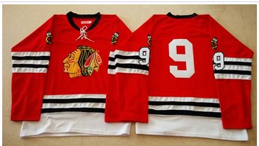 Mitchell And Ness 1960-61 Chicago Blackhawks #9 Bobby Hull Red Stitched NHL Jersey