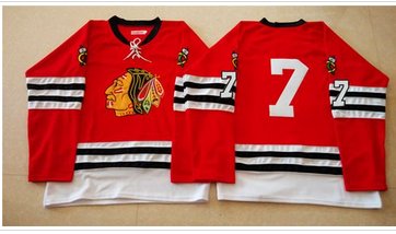 Mitchell And Ness 1960-61 Chicago Blackhawks #7 Chris Chelios Red Stitched NHL Jersey