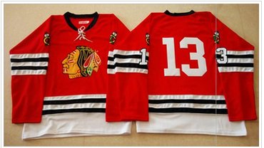 Mitchell And Ness 1960-61 Chicago Blackhawks #13 Daniel Carcillo Red Stitched NHL Jersey