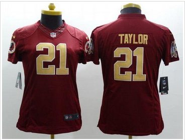 Women New Redskins #21 Sean Taylor Burgundy Red Alternate Stitched NFL Limited Jersey