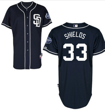 San Diego Padres 33# James Shields black Jersey branco azul Camo da Base costurado