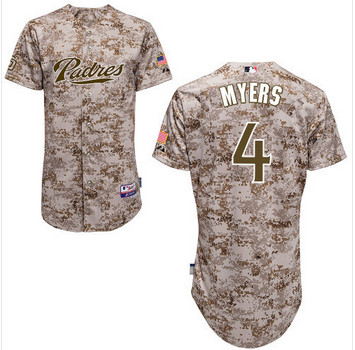 Authentic San Diego Padres Jersey 4 Wil Myers marinha cinza camuflagem branca Baseball multi black  Jersey bordados logos costurado