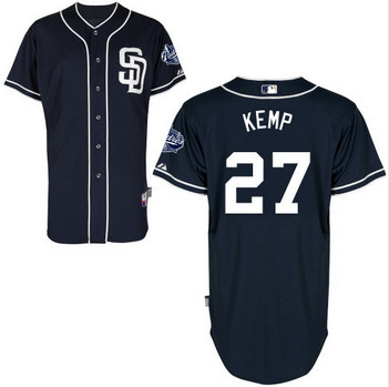 2015San Diego Padres jerseys 27 Matt Kemp stittched homens baratos Baseball  black Jersey  camisas bordado