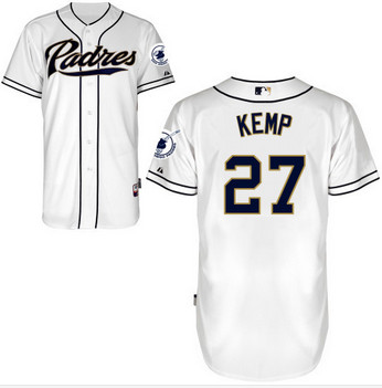 2015San Diego Padres jerseys 27 Matt Kemp stittched homens baratos Baseball white Jersey camisas bordado 2015San Diego Padres jerseys 27 Matt Kemp stittched homens baratos Baseball white Jersey camisas bordado