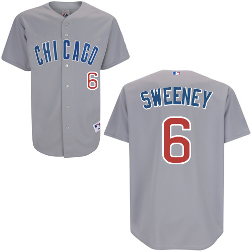 Chicago Cubs 6# Sweeney Grey Authentic Personalized Road Jersey