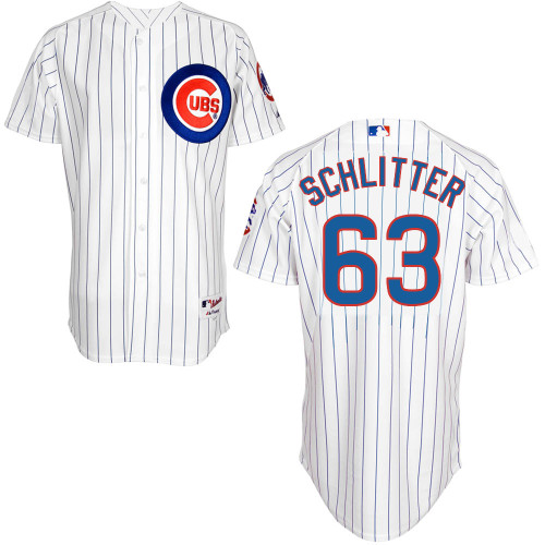 Chicago Cubs 63# Schlitter White Authentic Personalized Home Jersey