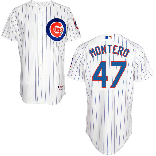 Chicago Cubs 47# Montero White Authentic Personalized Home Jersey