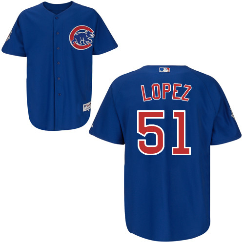 Chicago Cubs 51# Lopez Blue Authentic Personalized Alternate Jersey