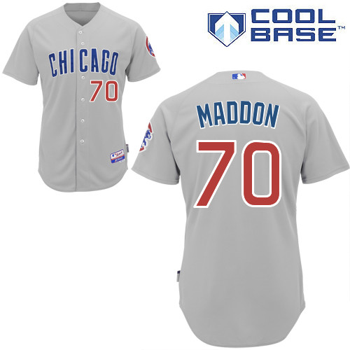 Chicago Cubs 70# Maddon Grey Authentic Personalized Road cool Jersey