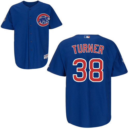 Chicago Cubs 38# Turner Blue Authentic Personalized Alternate Jersey