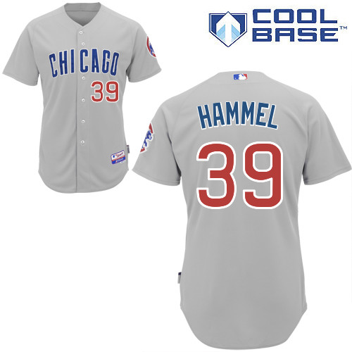 Chicago Cubs 39# Hammel Grey Authentic Personalized Road cool Jersey