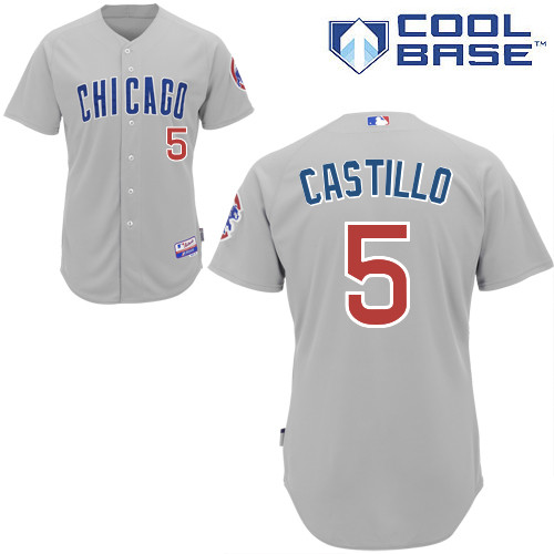 Chicago Cubs 5# Castillo Grey Authentic Personalized Road cool Jersey