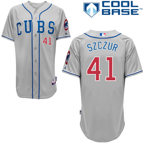 Chicago Cubs 41# Szczur Grey Authentic Personalized Road cool jersey