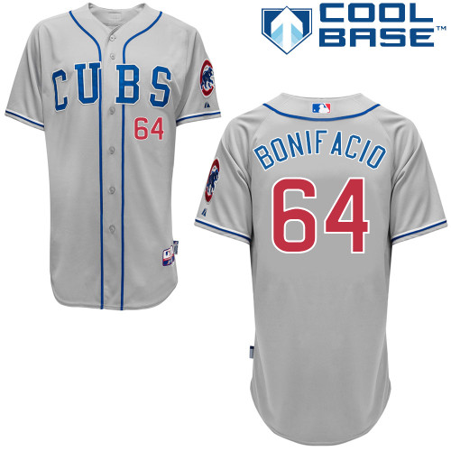 Chicago Cubs 64# Bonif Acio Grey Authentic Personalized Road cool Jersey-2