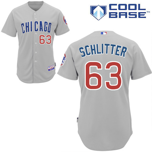 Chicago Cubs 63# Schlitter Grey Authentic Personalized Road cool Jersey-2