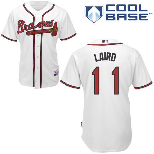 Atlanta Braves #11 Laird White Authentic Personalized Home Jersey