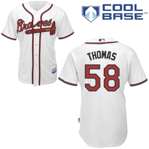Atlanta Braves #58 Thomas White Authentic Personalized Home Jersey