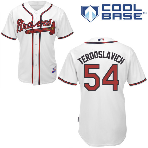 Atlanta Braves#54 Terdoslavich White Authentic Personalized Home Jersey